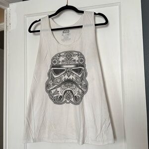 Star Wars, XL white tank top, paisley storm trooper